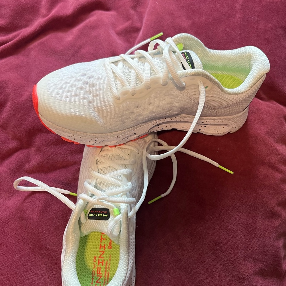 Under Armour White and Neon Green Sneakers